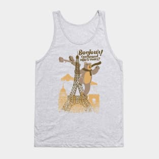 Paris King Kong Bear Eiffel Tower Tank Top